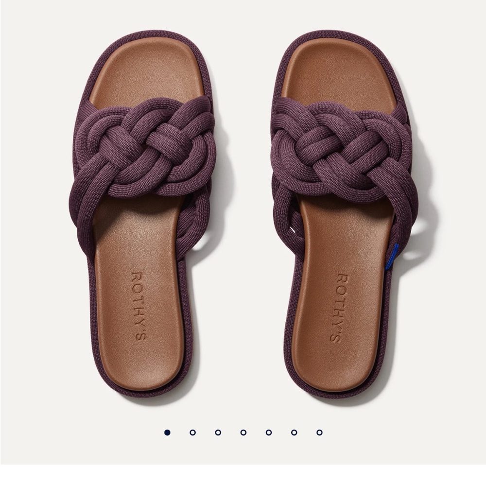Rothy's Purple Braided Slide Sandals